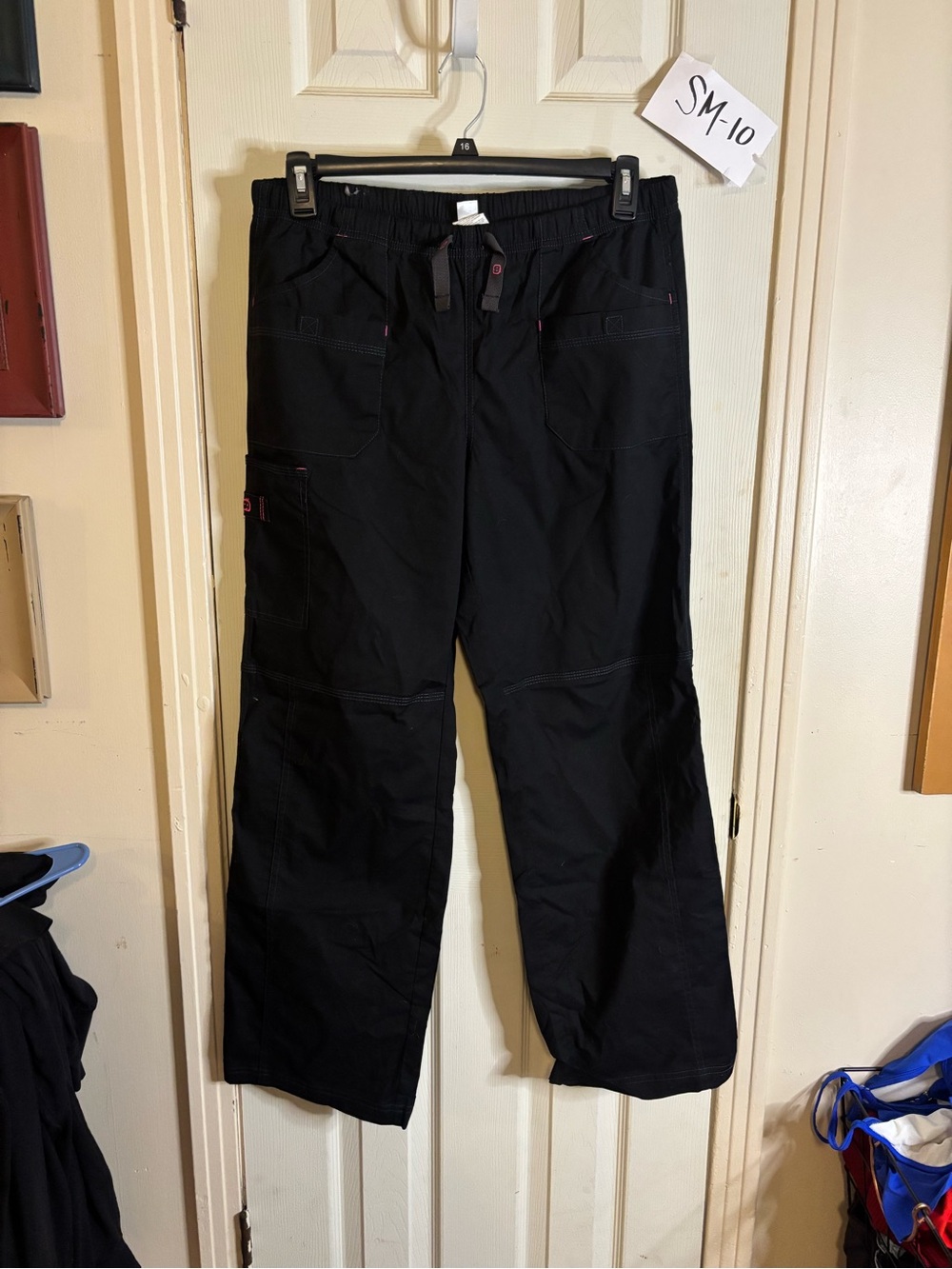 Women's Black Cargo Utility Pants with Drawcord Waist